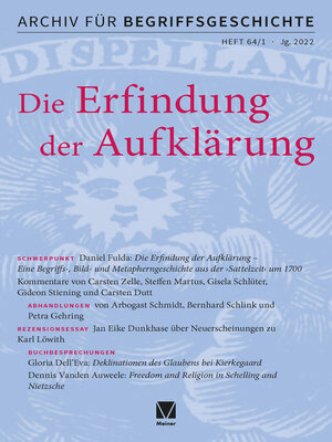 cover image of Archiv für Begriffsgeschichte. Band 64,1